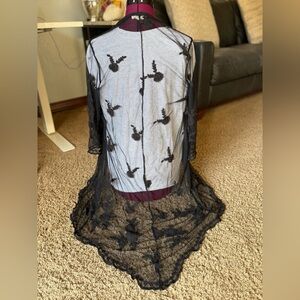 Rebellion Black Sheer Floral Tunic